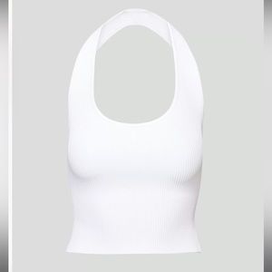 Sculpt knit backless halter white xxs